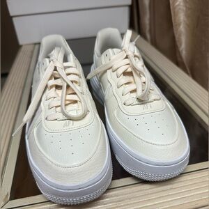 Nike Platform AF1 Cream Sneakers Certified - Authentic Pre-owned, Like New. WOB